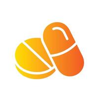 pills Flat Gradient Icon White Background vector