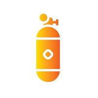 oxygen tank Flat Gradient Icon White Background vector
