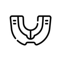 mouth guard Line Icon White Background vector