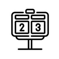 scoreboard Line Icon White Background vector