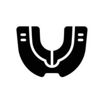 mouth guard Glyph Icon White Background vector