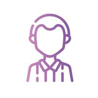referee Line Gradient Icon White Background vector