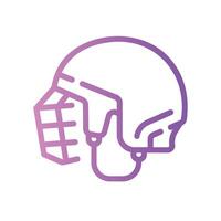helmet Line Gradient Icon White Background vector