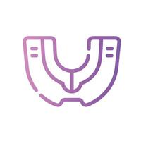 mouth guard Line Gradient Icon White Background vector