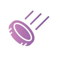 puck Flat Gradient Icon White Background vector