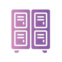 lockers Flat Gradient Icon White Background vector