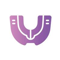 mouth guard Flat Gradient Icon White Background vector