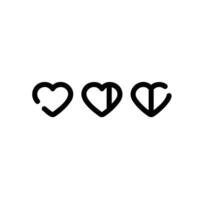heart Line Icon White Background vector