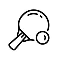 ping pong Line Icon White Background vector