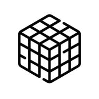 rubik Line Icon White Background vector