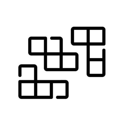 tetris Line Icon White Background