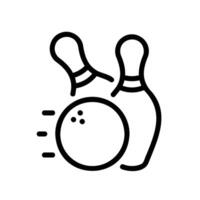 bowling Line Icon White Background vector