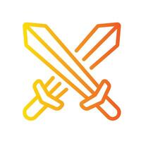 sword Line Gradient Icon White Background vector