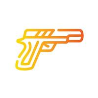 gun Line Gradient Icon White Background vector