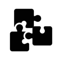 puzzle Glyph Icon White Background vector