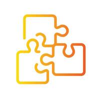 puzzle Line Gradient Icon White Background vector