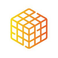 rubik Line Gradient Icon White Background vector