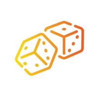 dices Line Gradient Icon White Background vector
