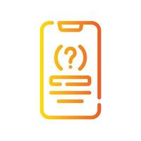 quiz Line Gradient Icon White Background vector