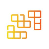 tetris Line Gradient Icon White Background vector