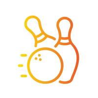 bowling Line Gradient Icon White Background vector