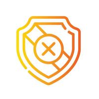 shield Line Gradient Icon White Background vector