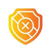 shield Flat Gradient Icon White Background vector