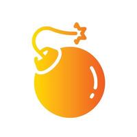 bomb Flat Gradient Icon White Background vector