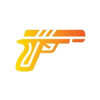gun Flat Gradient Icon White Background vector