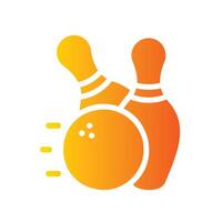 bowling Flat Gradient Icon White Background vector