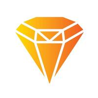 diamond Flat Gradient Icon White Background vector