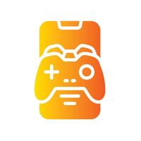 mobile game Flat Gradient Icon White Background vector