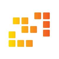 tetris Flat Gradient Icon White Background vector