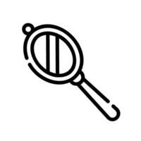 hand mirror Line Icon White Background vector
