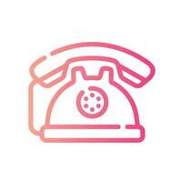 telephone Line Gradient Icon White Background vector