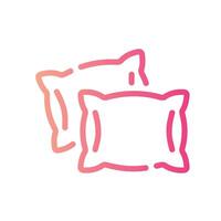 pillow Line Gradient Icon White Background vector