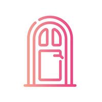 door Line Gradient Icon White Background vector
