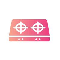 stove Flat Gradient Icon White Background vector