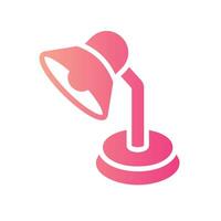 table lamp Flat Gradient Icon White Background vector