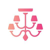 chandelier Flat Gradient Icon White Background vector