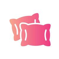 pillow Flat Gradient Icon White Background vector