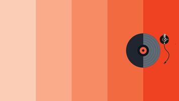 Gramophone on retro background design with flat design illustration. 1990 style. suitable for background. blank space. empty space background vector