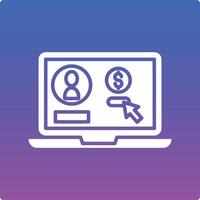 A laptop with a dollar sign and a mouse pointing at it vector