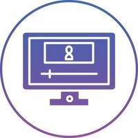 A computer monitor with a password icon on it vector