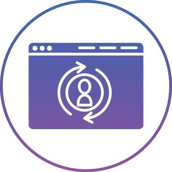 A circle with a person in the middle and a circle around it vector