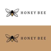 honey bee logo design simple design black silhouette farm animal bee illustration templet symbol vector