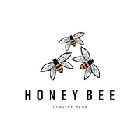honey bee logo design simple templet symbol vector