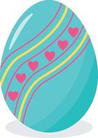 Green Easter Eggs with Simple Heart and Line Design vector