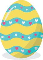 Yellow Easter Eggs with Heart Design vector