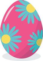 Easter Egg with Green Flower Pattern Design vector
